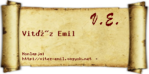 Vitéz Emil névjegykártya